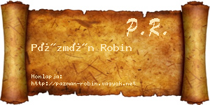 Pázmán Robin névjegykártya